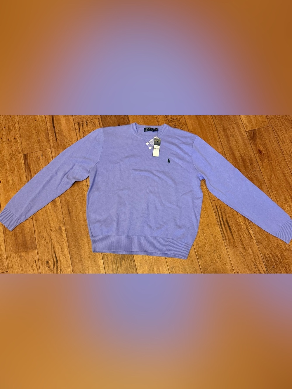 Ralph Lauren Men’s Lavender Crewneck Sweater with Polo Logo